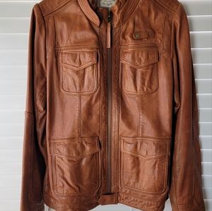 Lucky Brand Women's leather jacket in Cognac